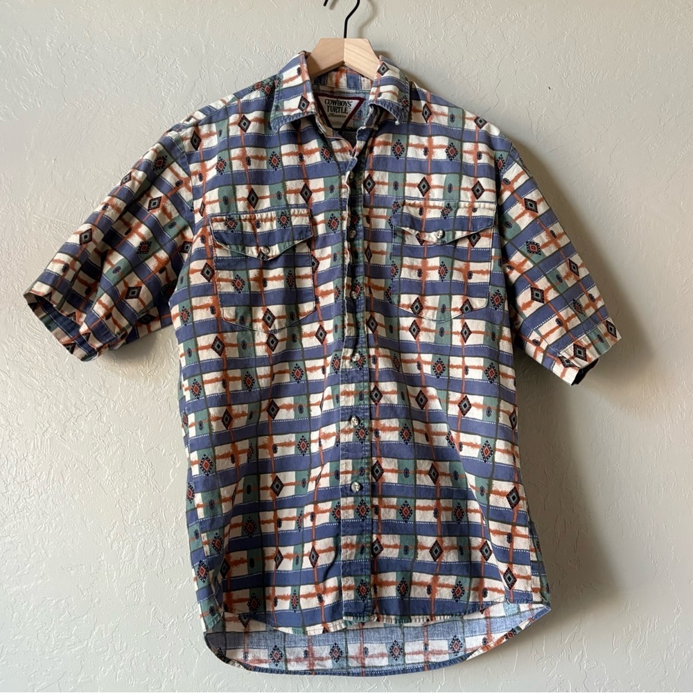 Cowboys’ Turtle Association Southwestern Print Shirt – Medium